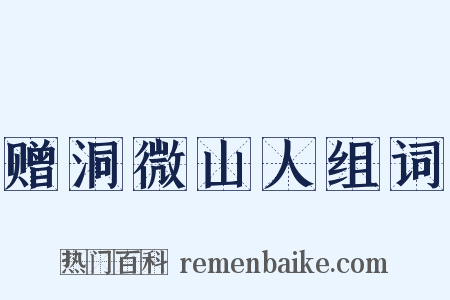赠洞微山人组词是什么意思的图片